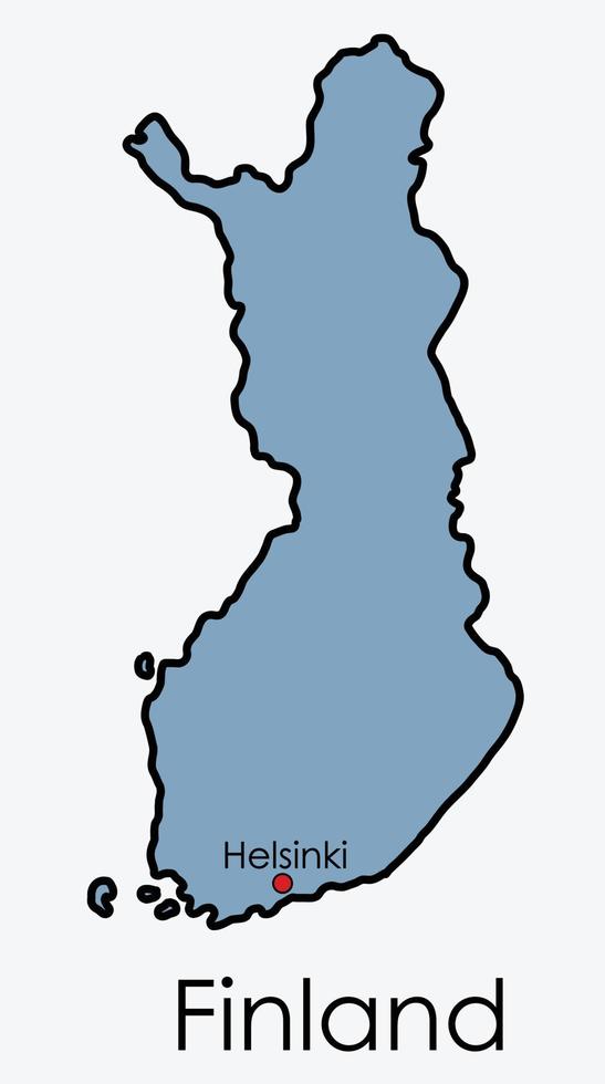 Finland map freehand drawing on white background. vector