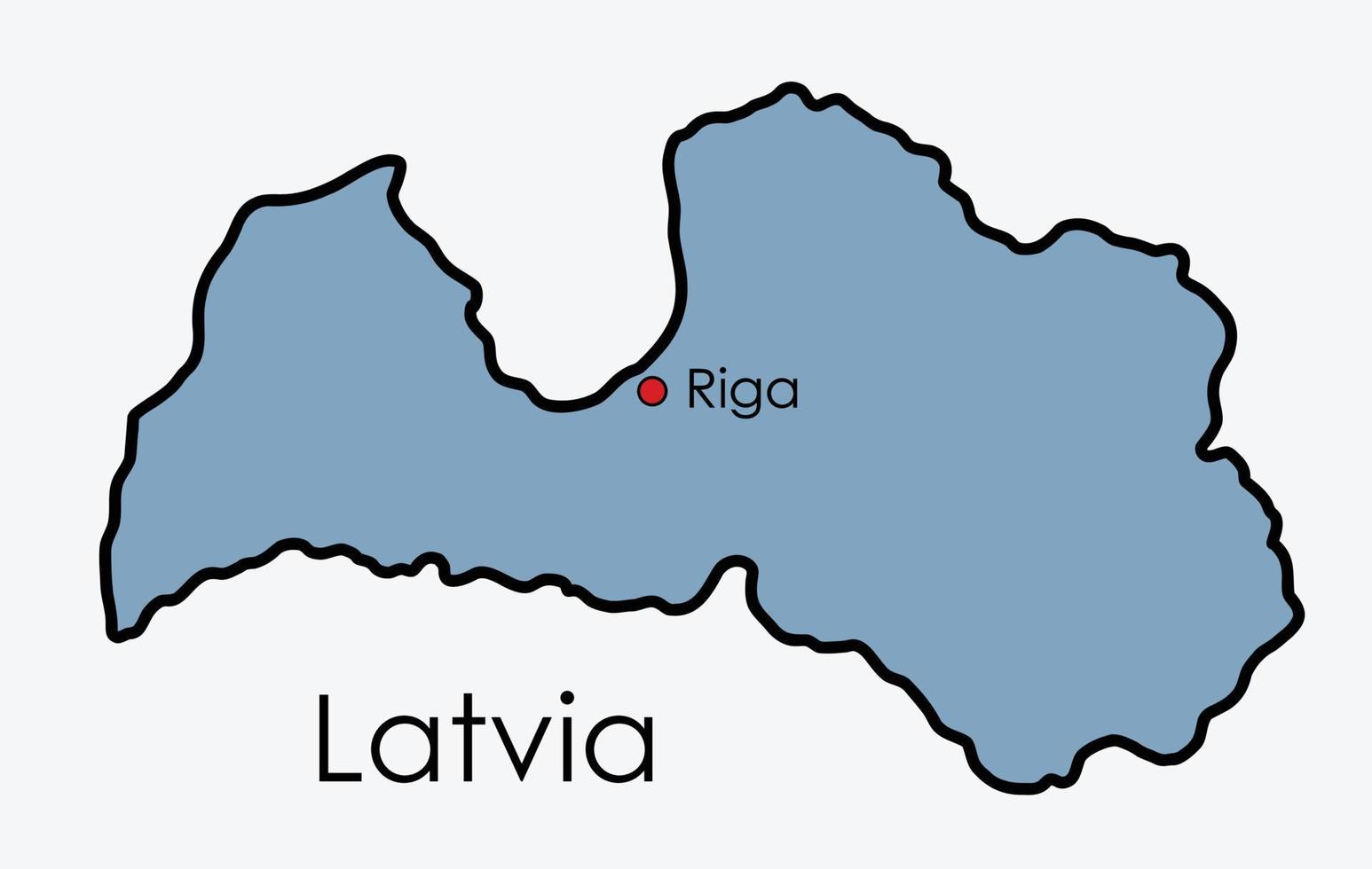 Latvia map freehand drawing on white background. vector