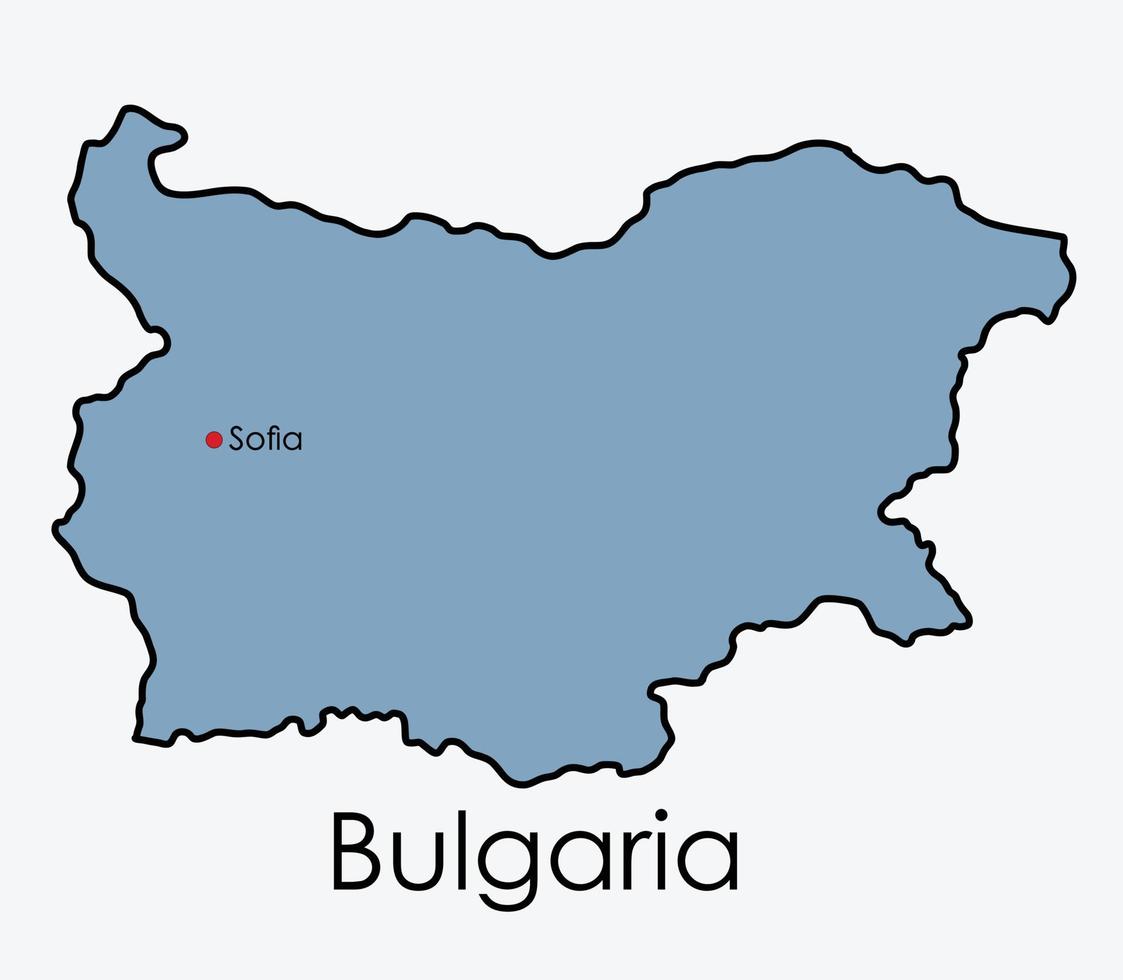 mapa de bulgaria dibujo a mano alzada sobre fondo blanco. vector