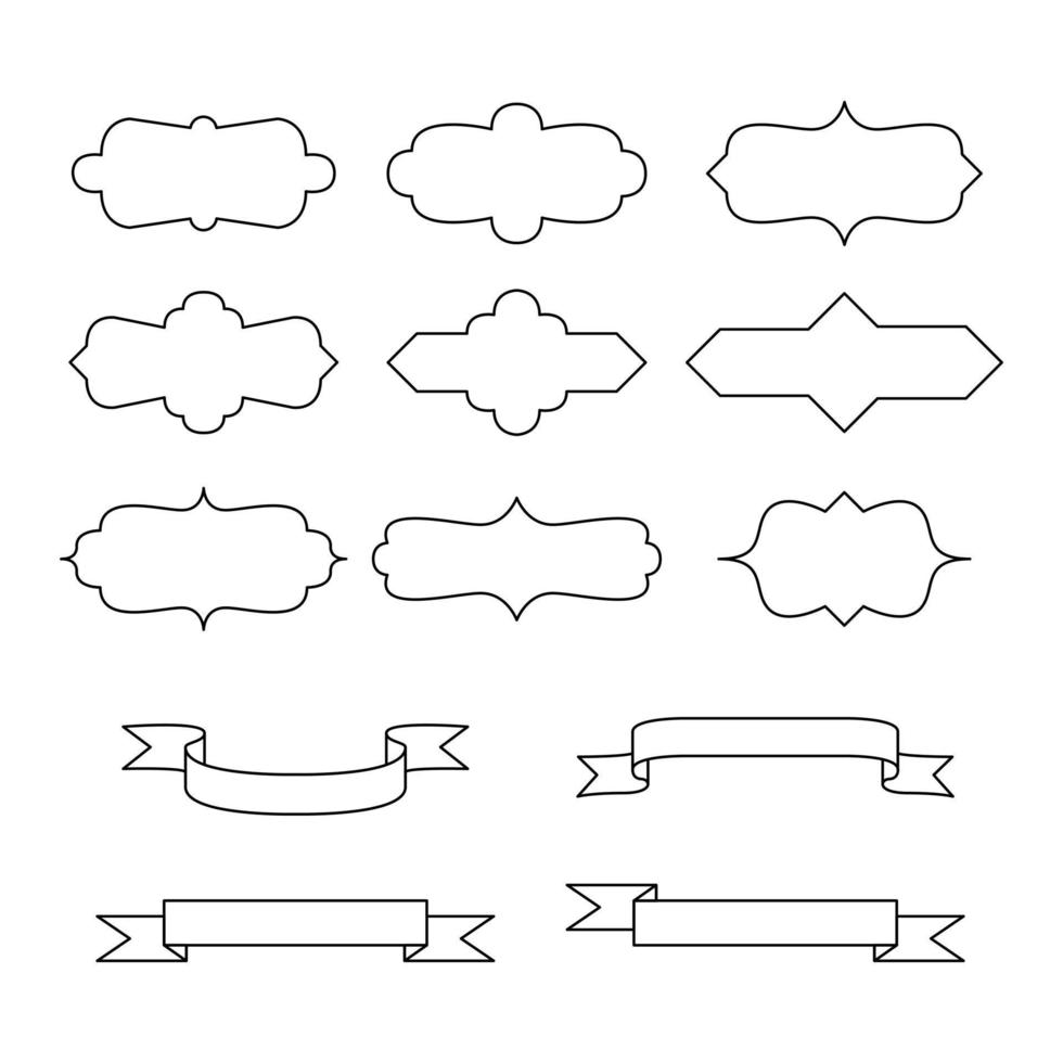 Vintage Frames Set - Vintage frames vector clipart bundle