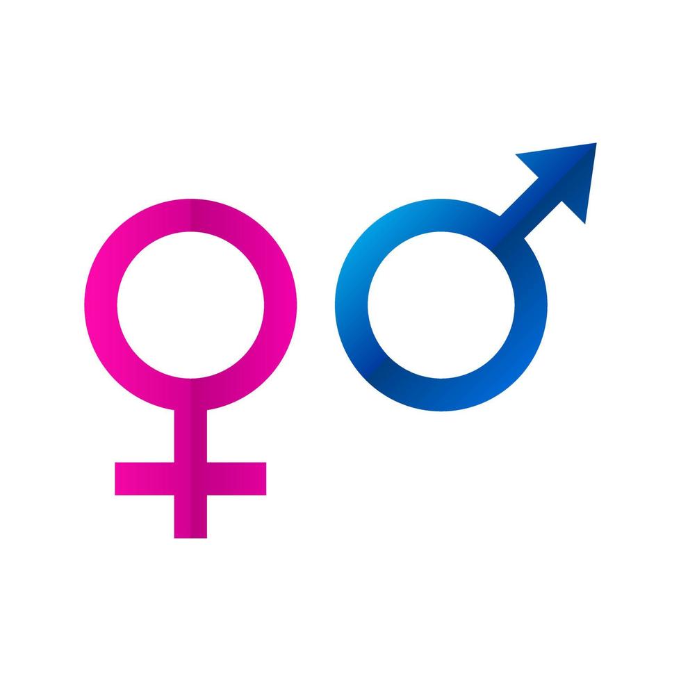 Gender symbols. Icon male and female. Vector illustration.