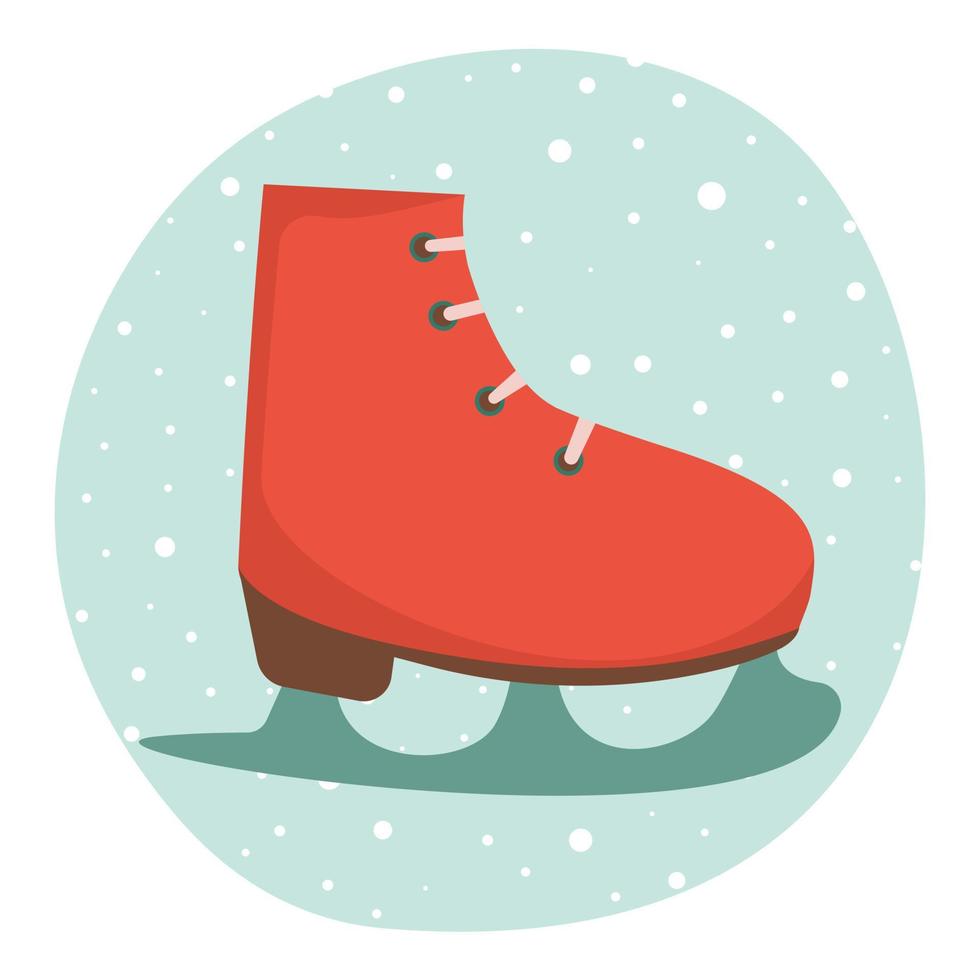 Symbol of Christmas red skate. Vector illustration.