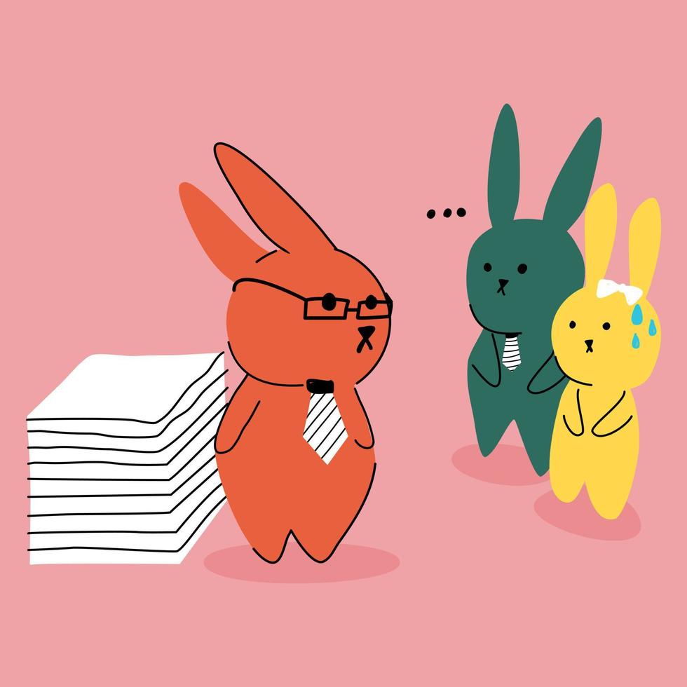 Rabbit character. Cartoon vector. Hand drawn vector. Decorative vector. vector