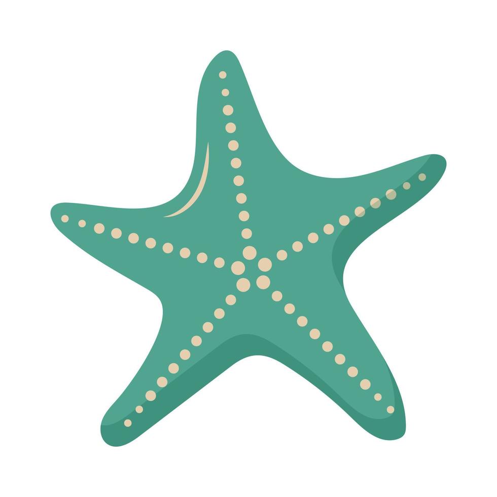 estrella de mar. elemento náutico en estilo de dibujos animados. vector