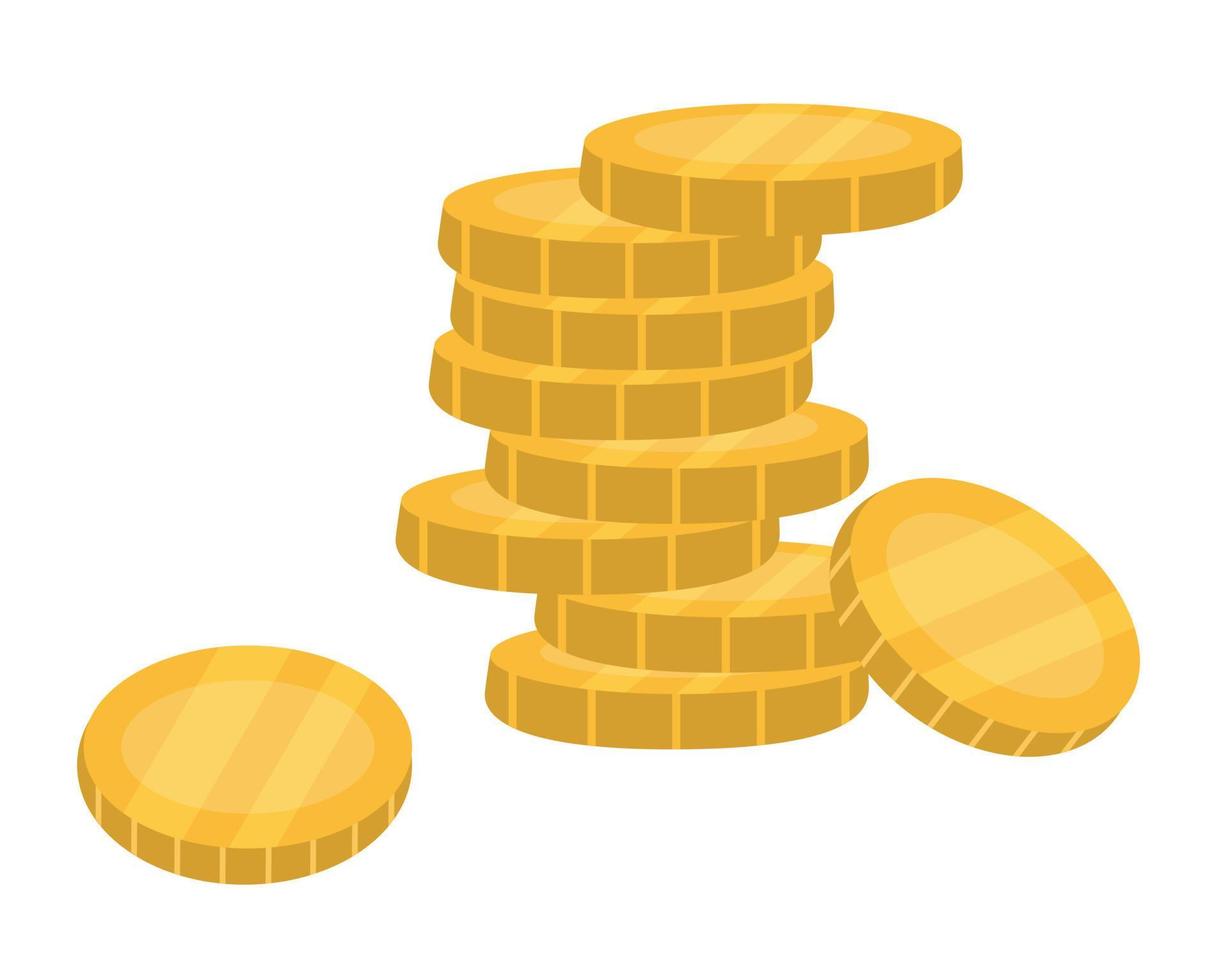 Pile of gold coins. Concept of cash. vector