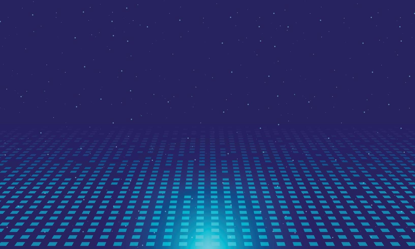 Abstract digital concept lighting effect glowing particles dots on blue background. vector