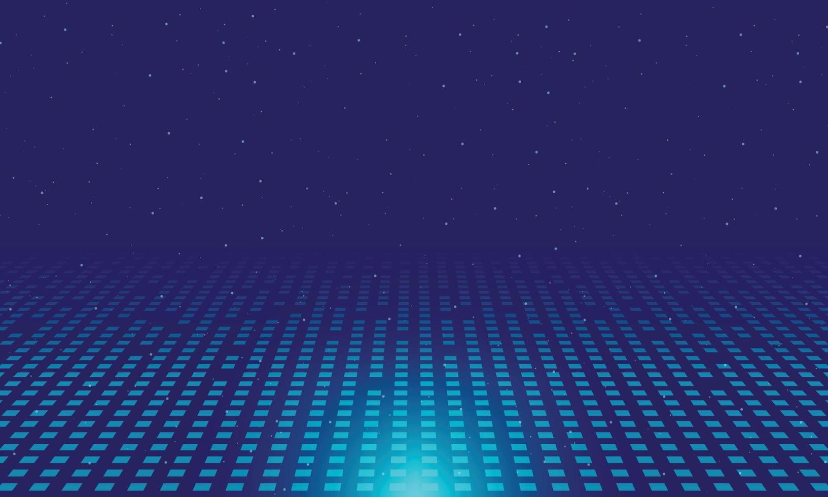 Abstract digital concept lighting effect glowing particles dots on blue background. vector