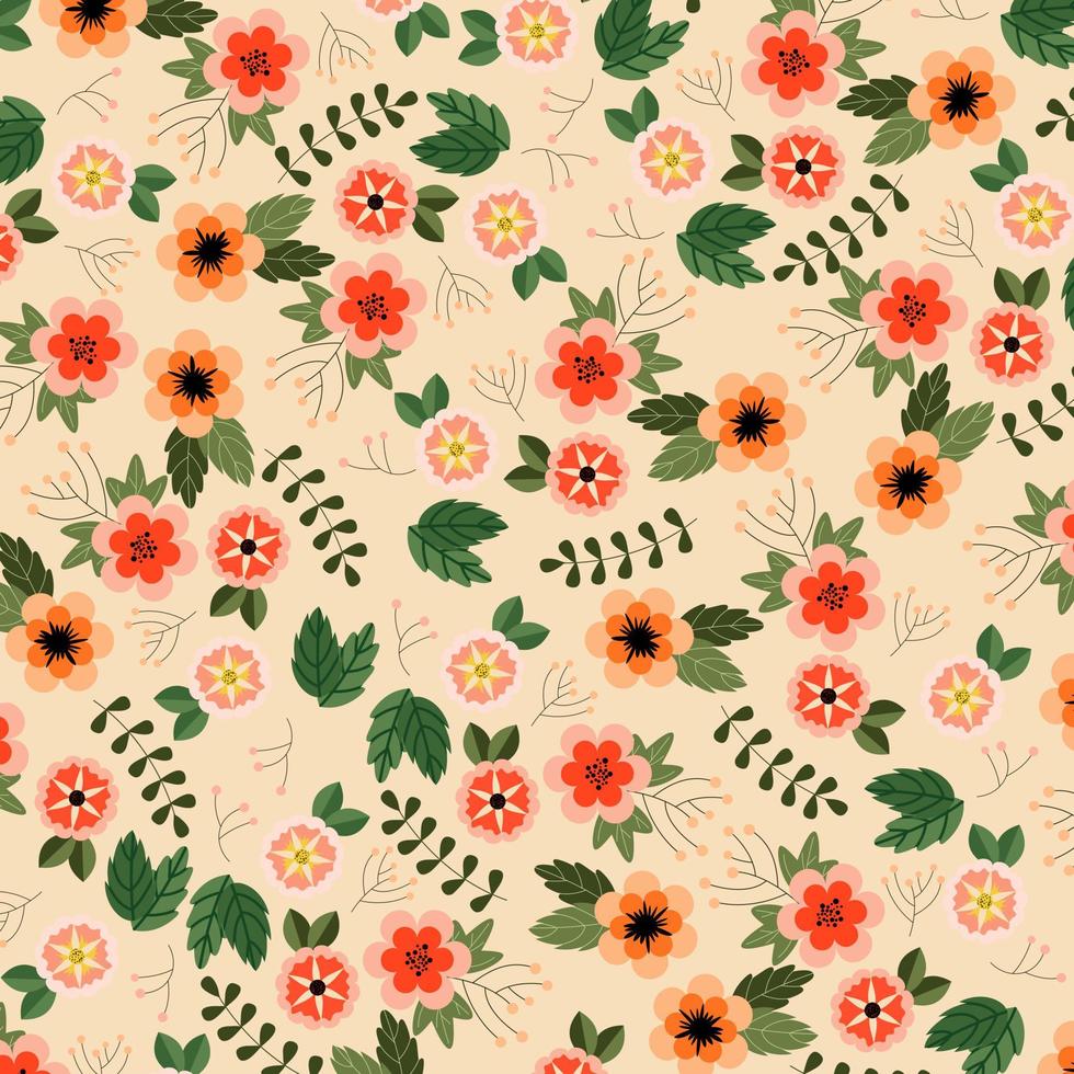 Abstract flower pattern background.  Vector illustration.