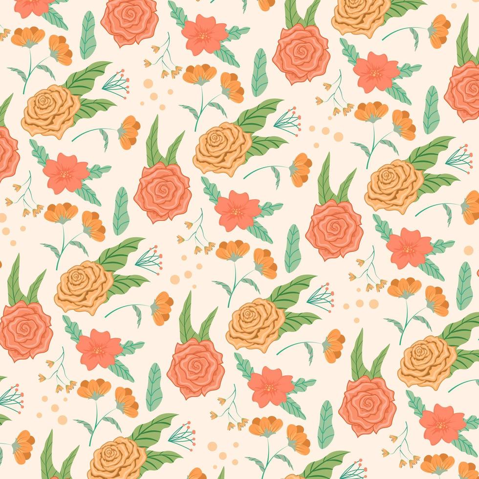 Abstract flower pattern background.  Vector illustration.