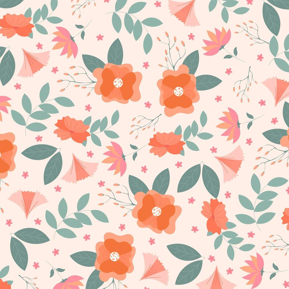 Abstract flower pattern background. Vector illustration.