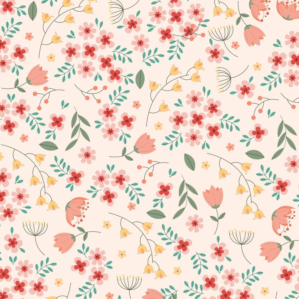 Abstract flower pattern background. Vector illustration.