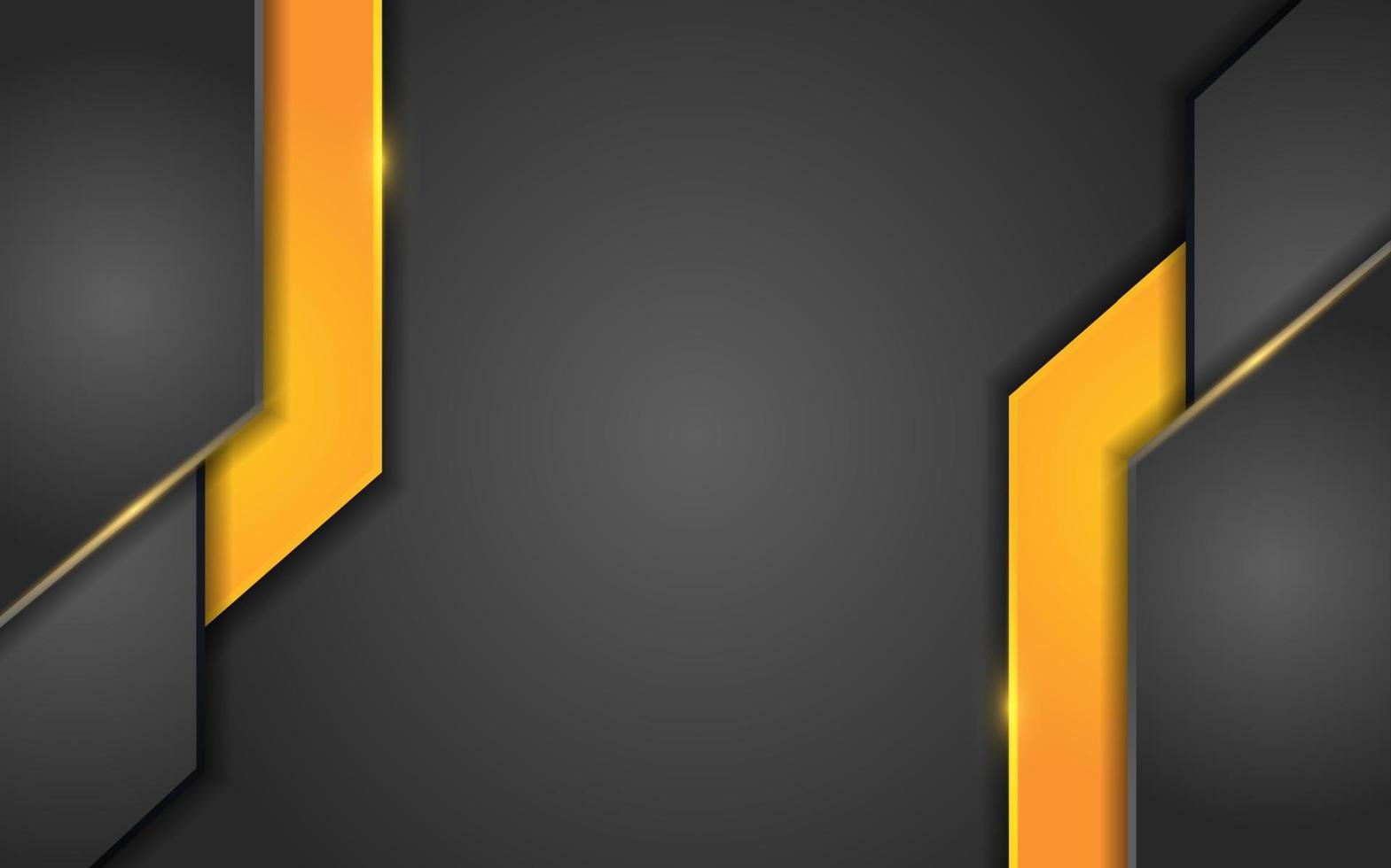 Abstract black gradient background with futuristic glowing line gold vector