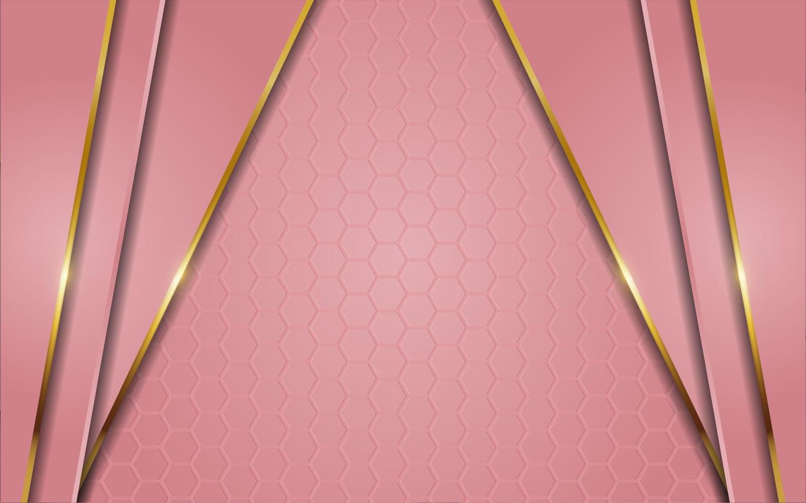 Luxury pink gradient background combination with line gold vector