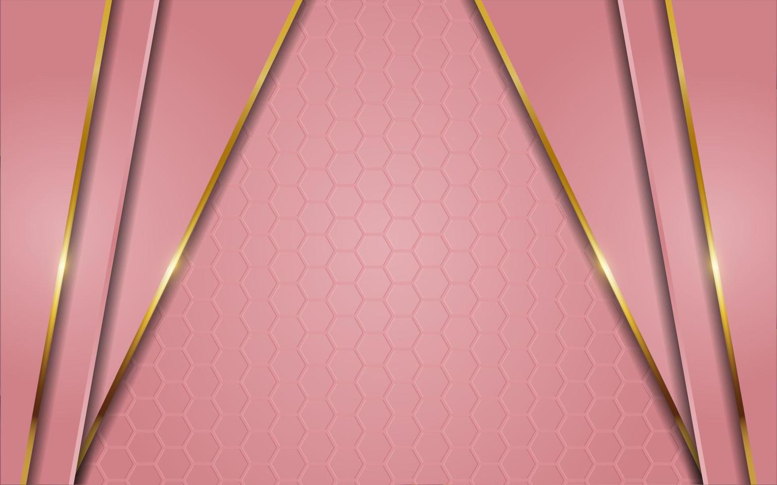 Luxury pink gradient background combination with line gold vector