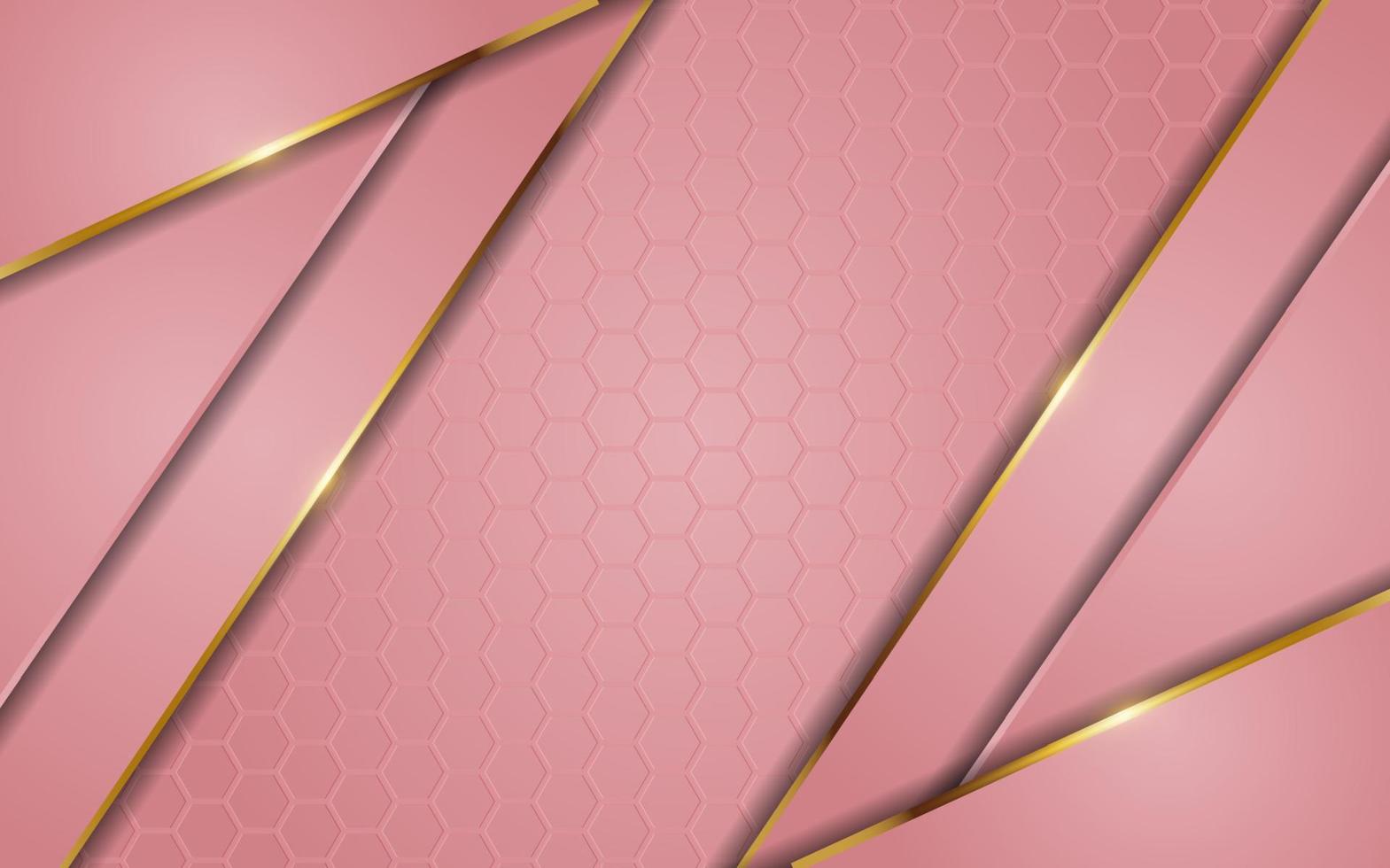 Luxury pink gradient background combination with line gold vector