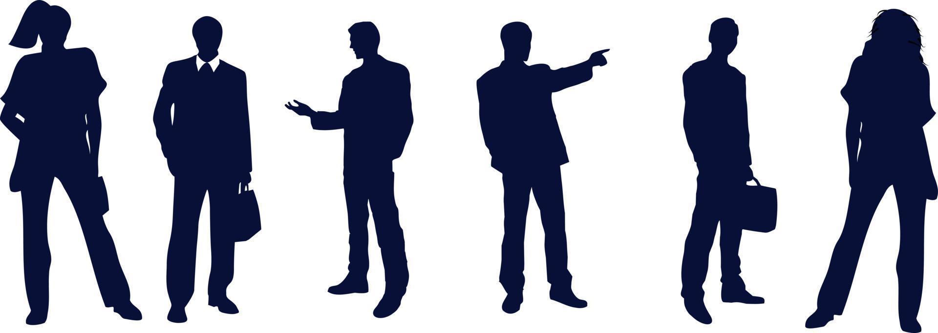 Vector crowd silhouette of a large group of adult people, team or friends