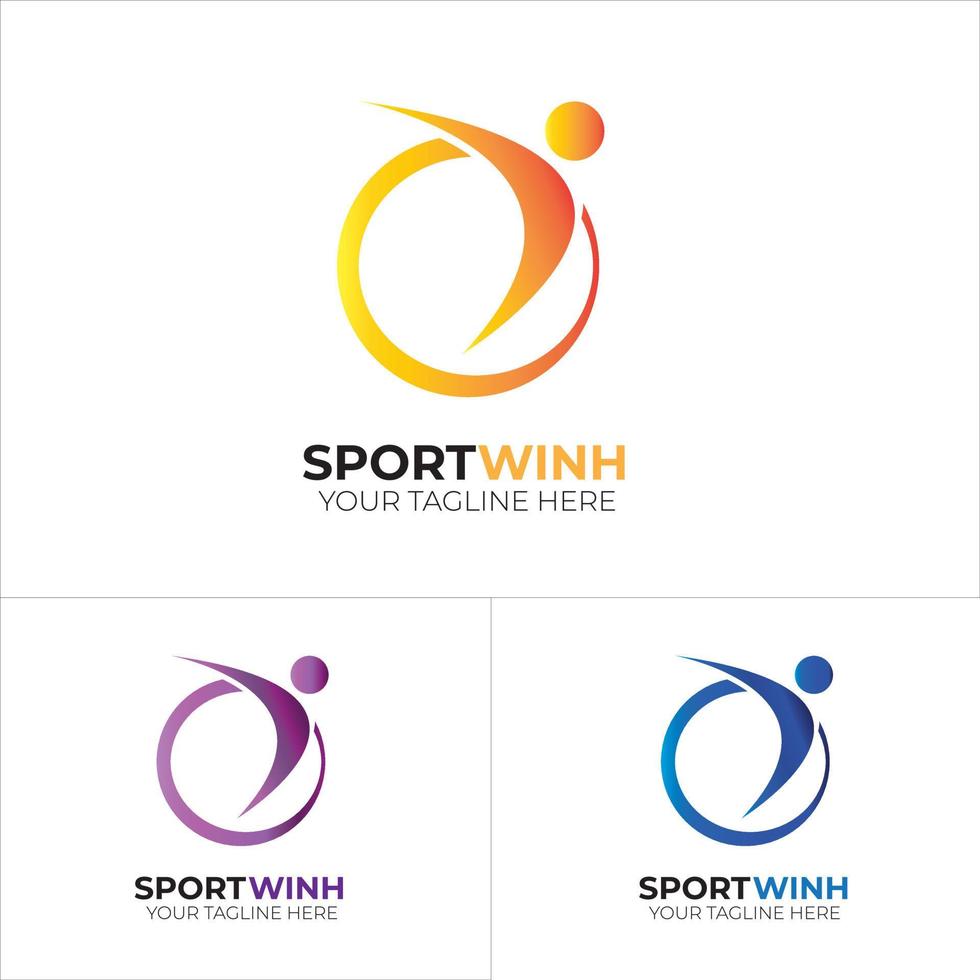 sport fit logo design idea vector