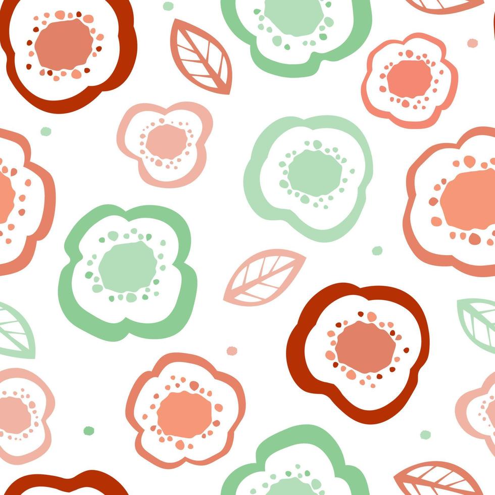Seamless pattern with floral ornament. Summer floral abstract print. Vector graphics.