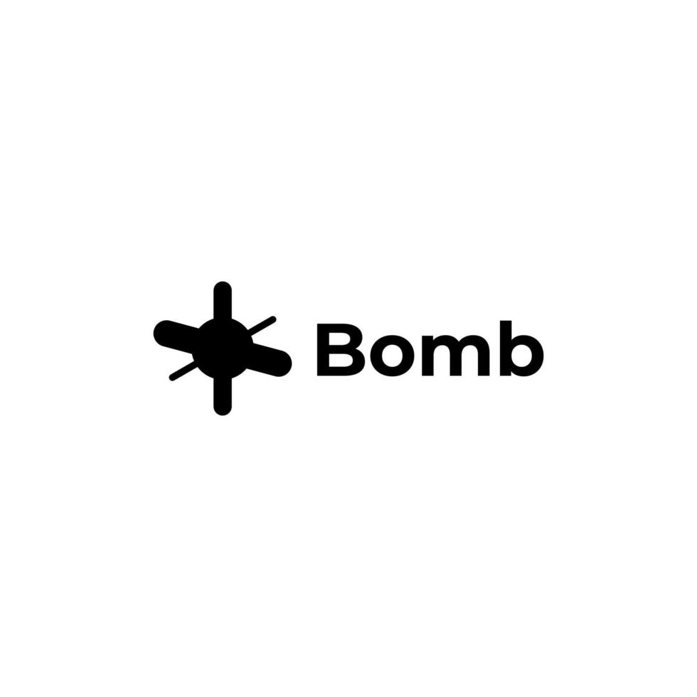 diseño simple de logotipo de bomba plana vector