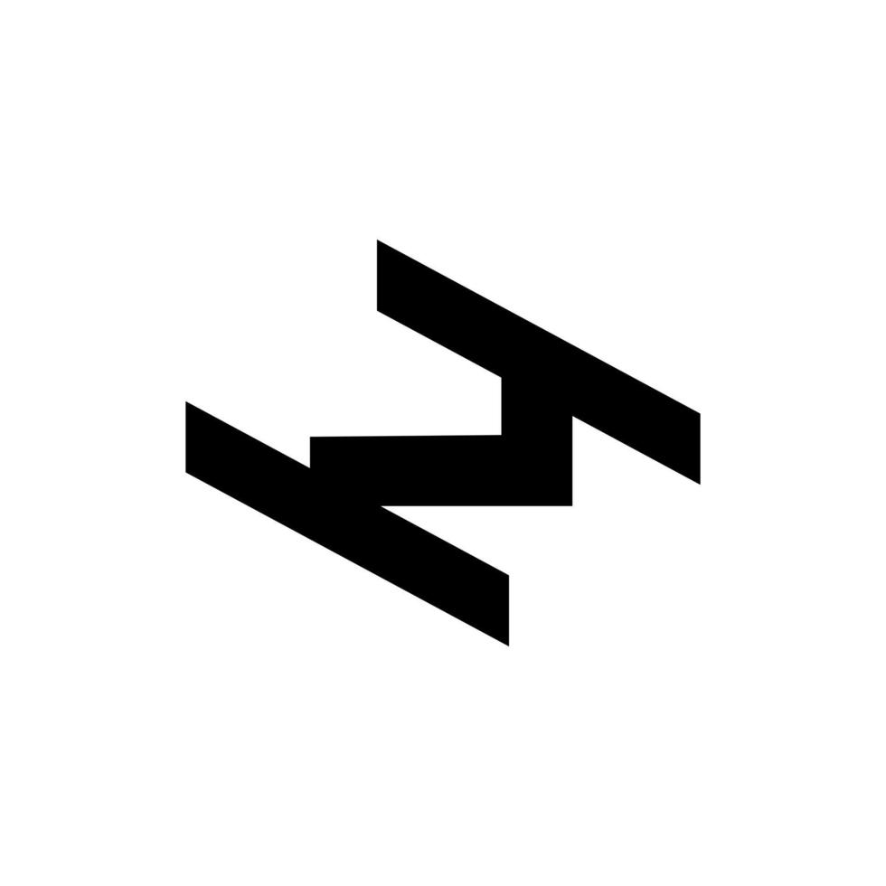 dynamic letter h m monogram flat abstract logo vector