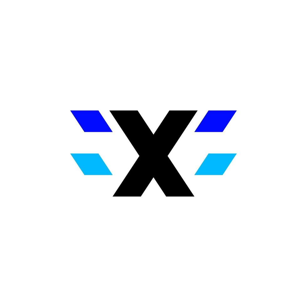 letter x pixel modern abstract tech logo design vector