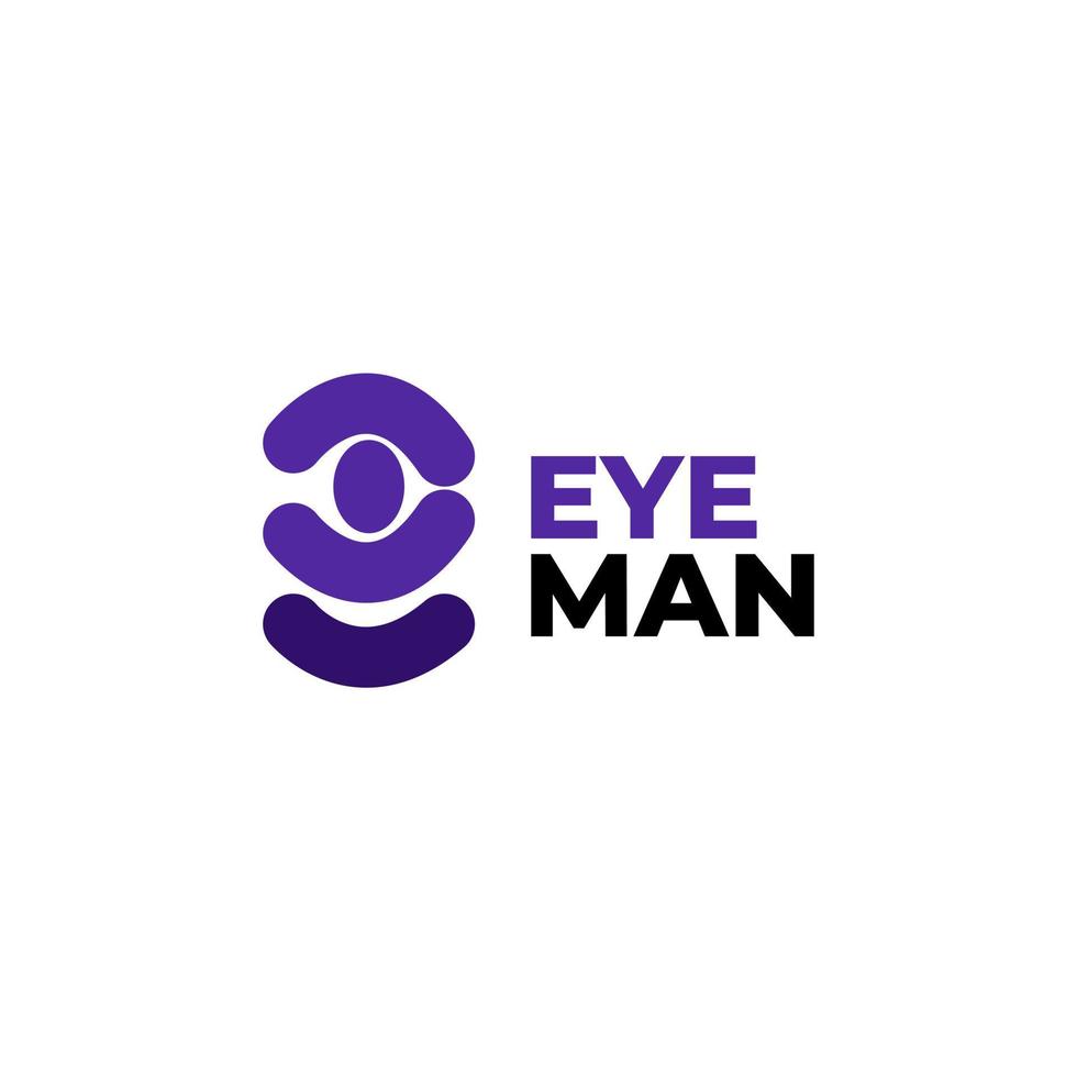optical eye man people clever logo vector