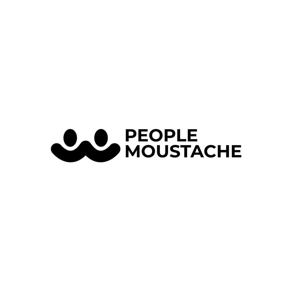 abstract people moustache modern flat logo vector