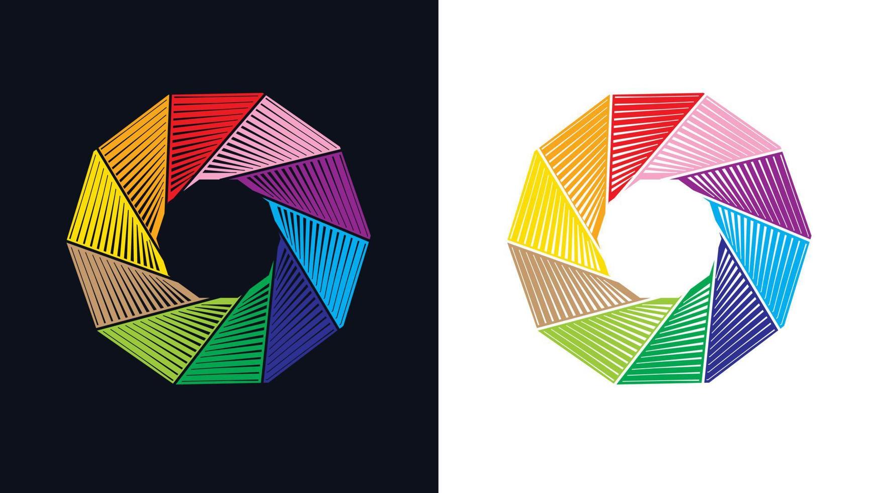 ciclo abstracto rueda colorida vector