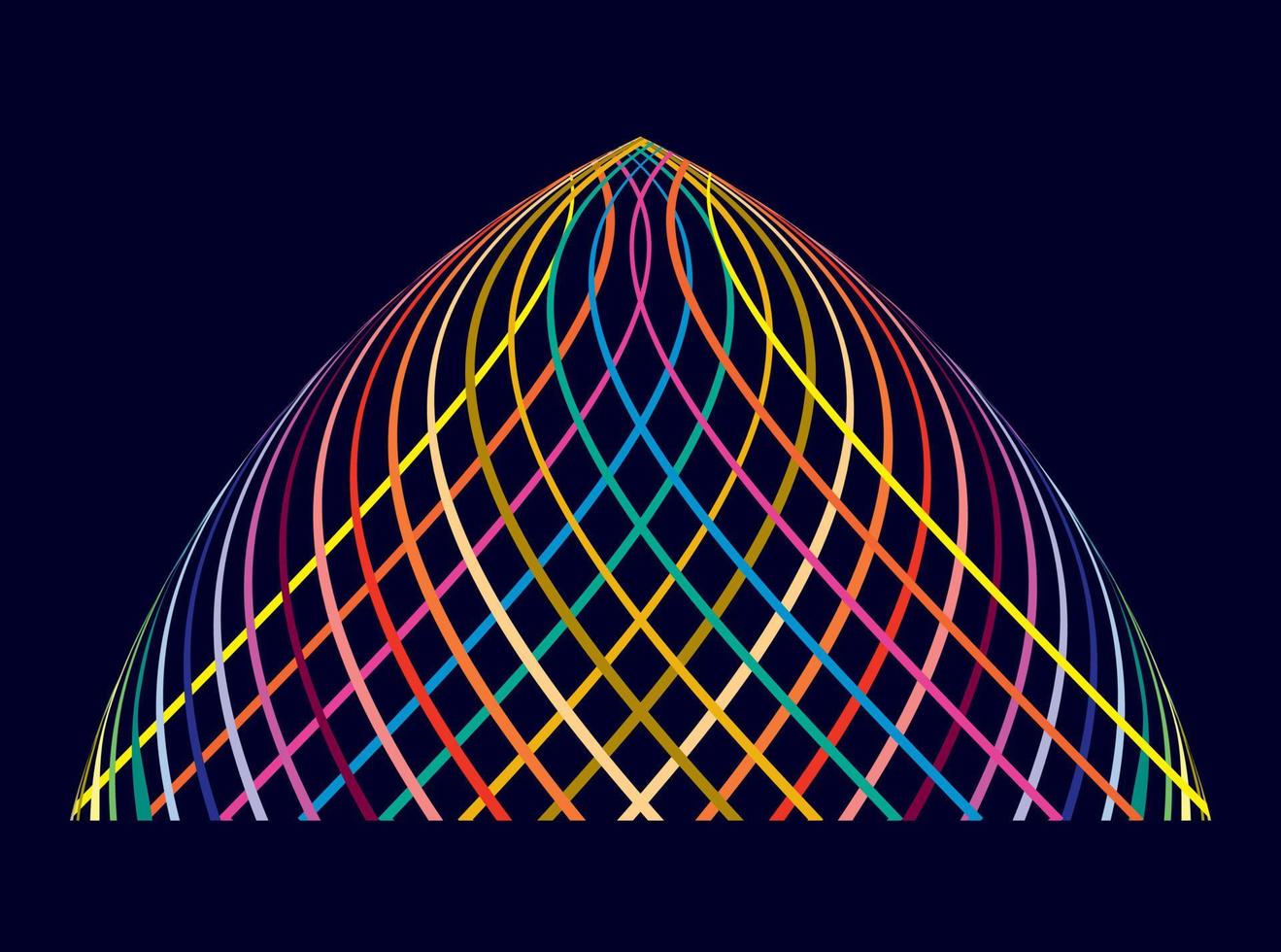cúpula de pirámide abstracta colorida vector