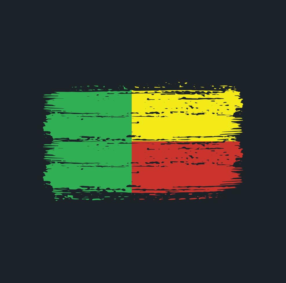 Benin Flag Brush Strokes. National Flag vector