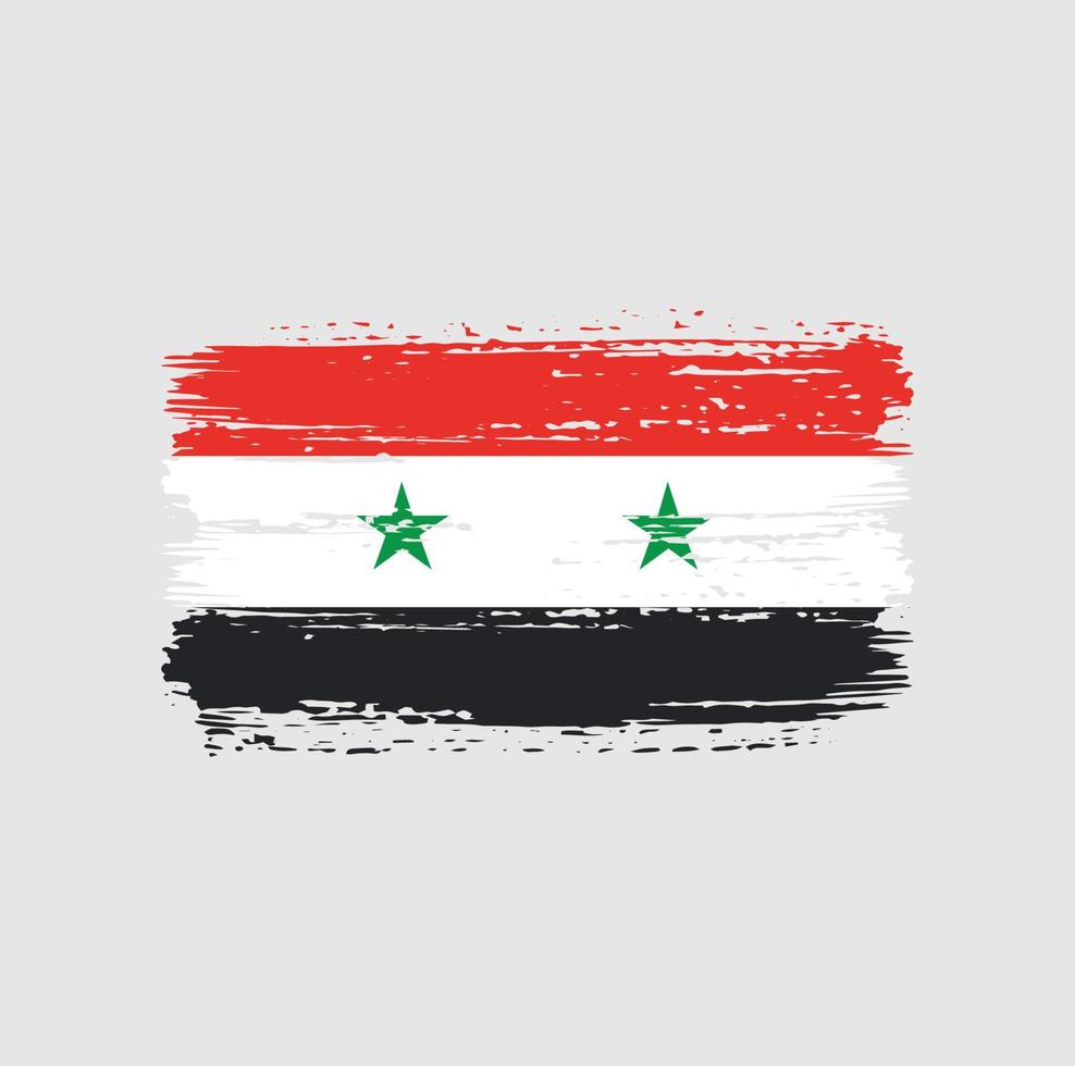 trazos de pincel de bandera siria. bandera nacional vector