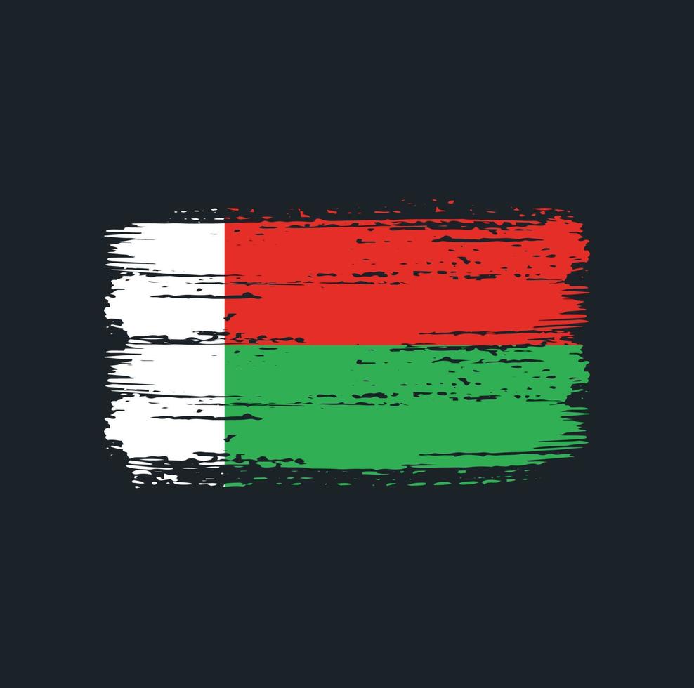 Madagascar Flag Brush Strokes. National Flag vector