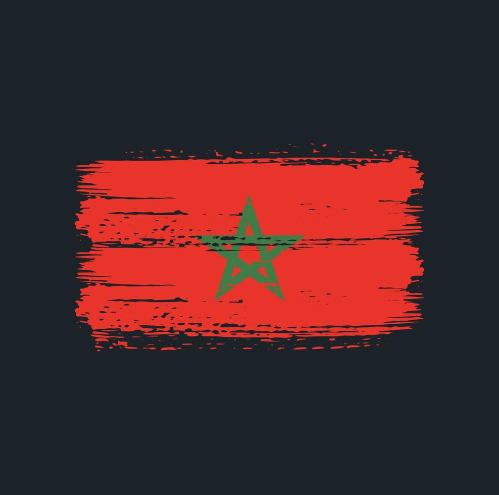 Morocco Flag Brush Strokes. National Flag vector