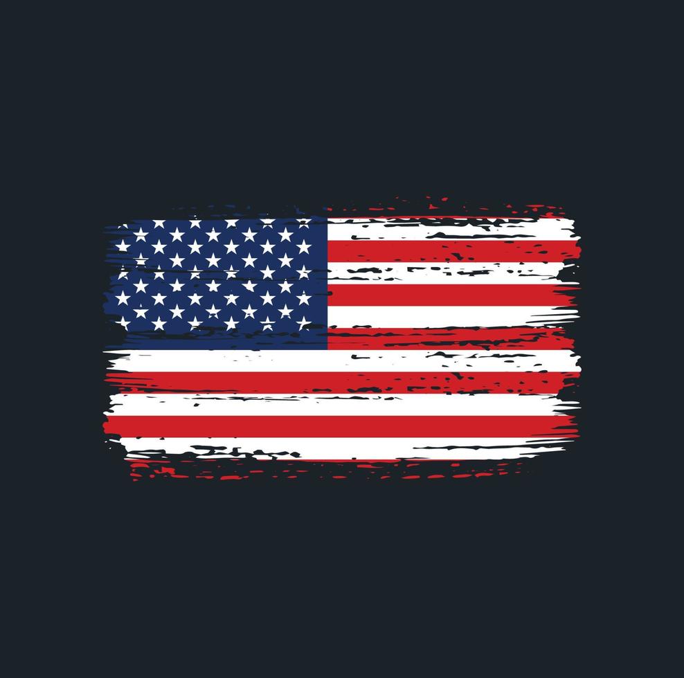 American Flag Brush Strokes. National Flag vector