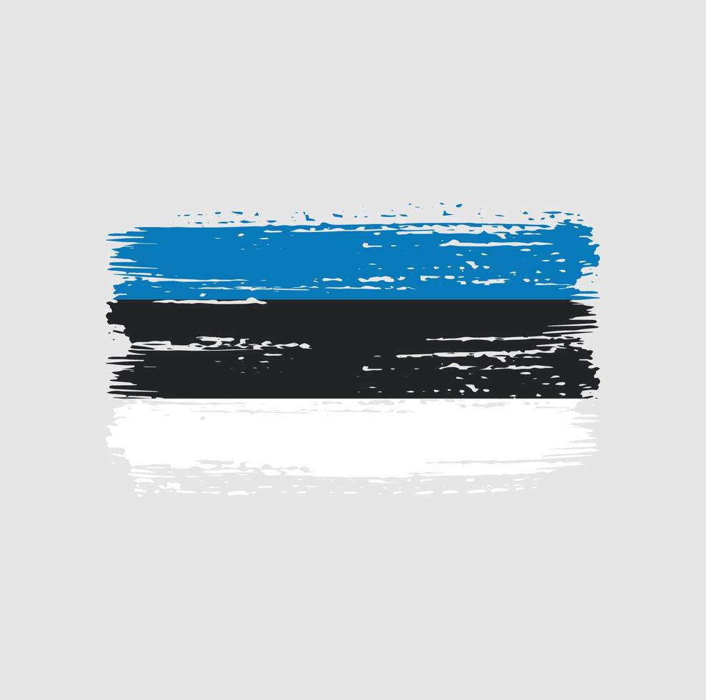 trazos de pincel de la bandera de estonia. bandera nacional vector