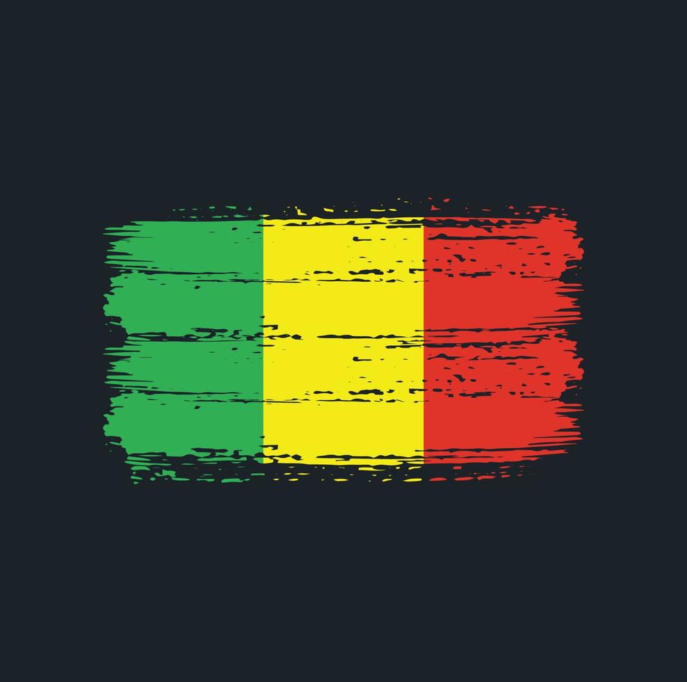 Mali Flag Brush Strokes. National Flag vector