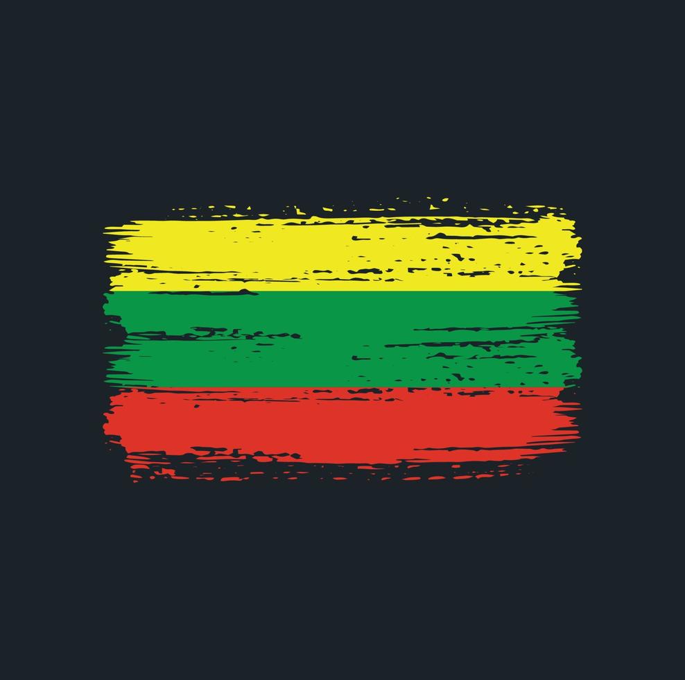 Lithuania Flag Brush Strokes. National Flag vector