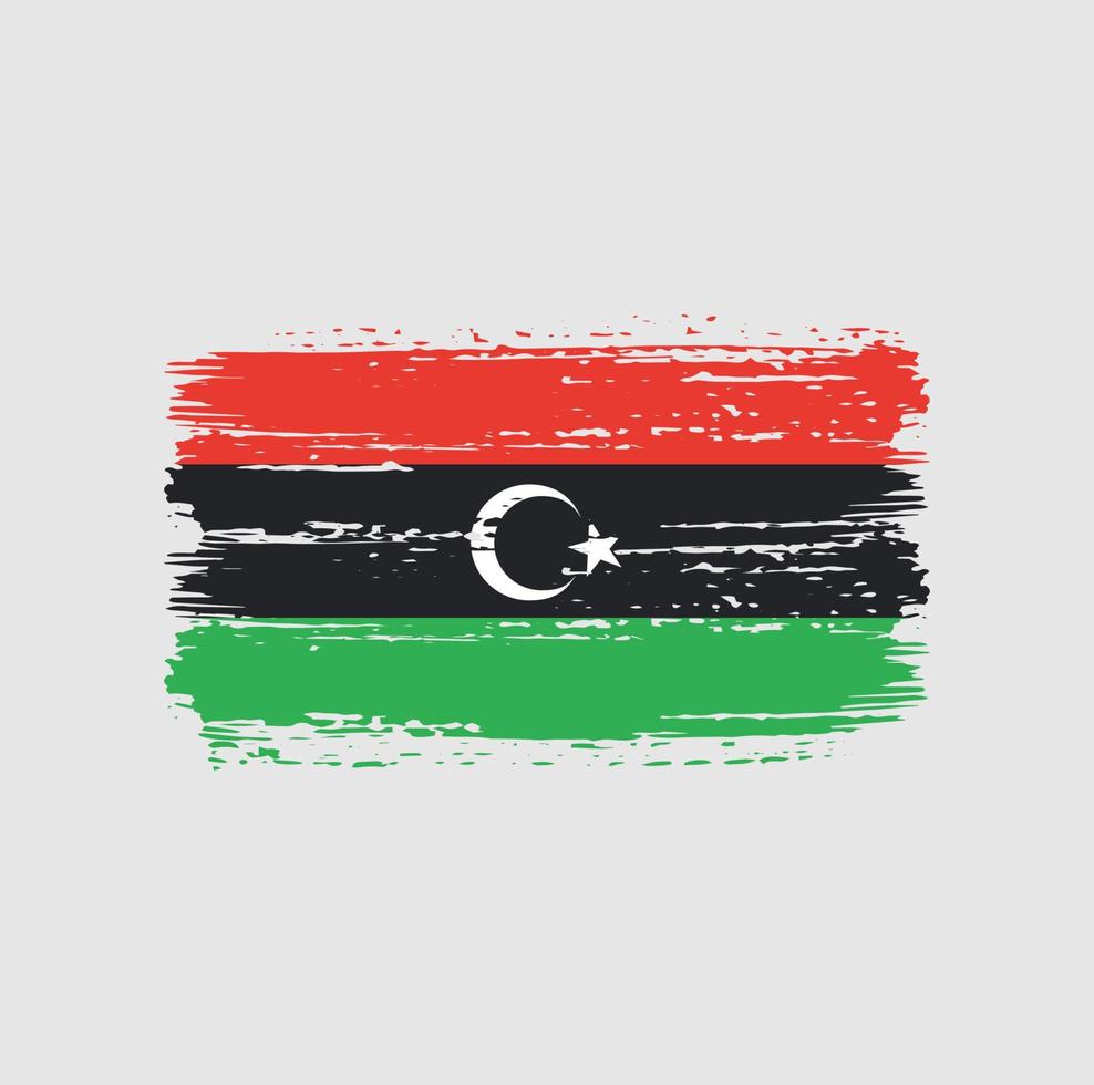 Libya Flag Brush Strokes. National Flag vector