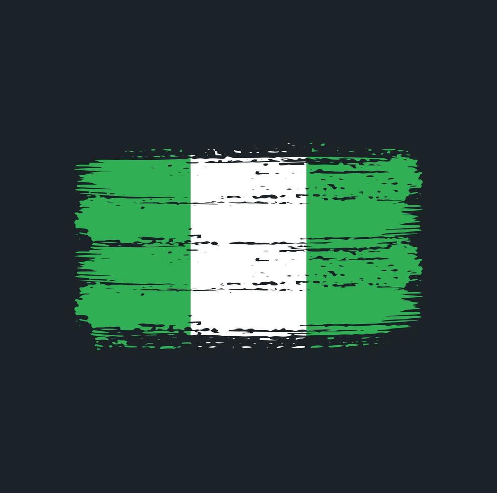 trazos de pincel de la bandera de nigeria. bandera nacional vector