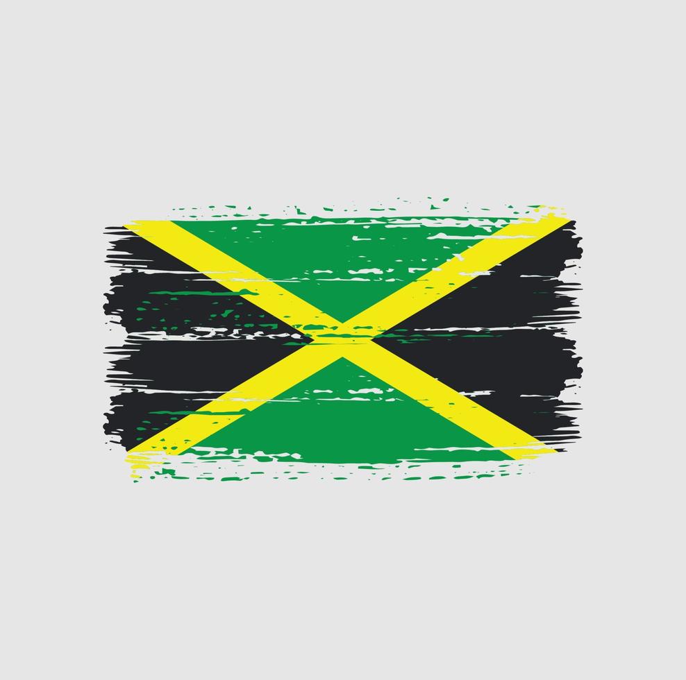 Jamaica Flag Brush Strokes. National Flag vector