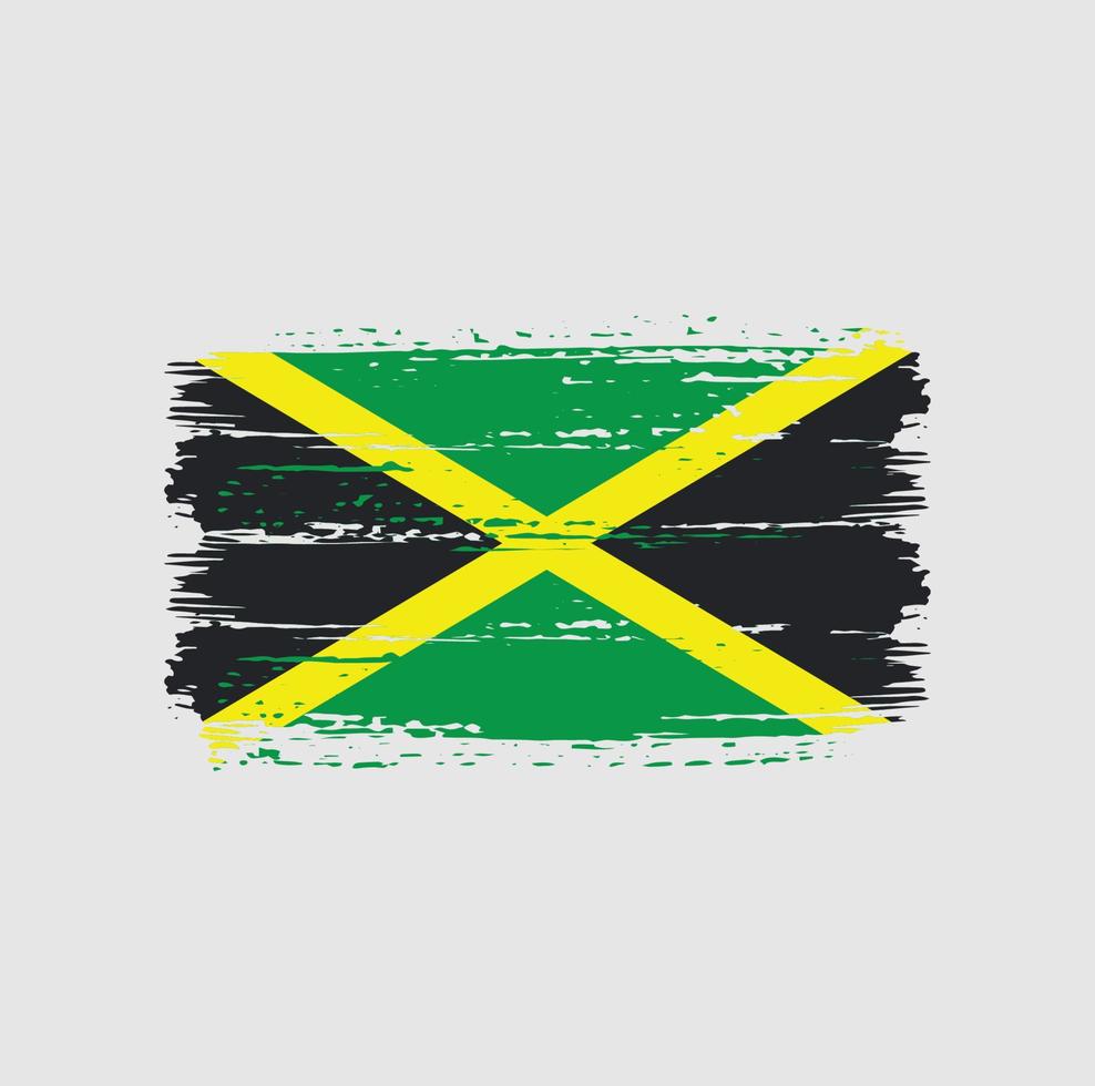 trazos de pincel de la bandera de jamaica. bandera nacional vector