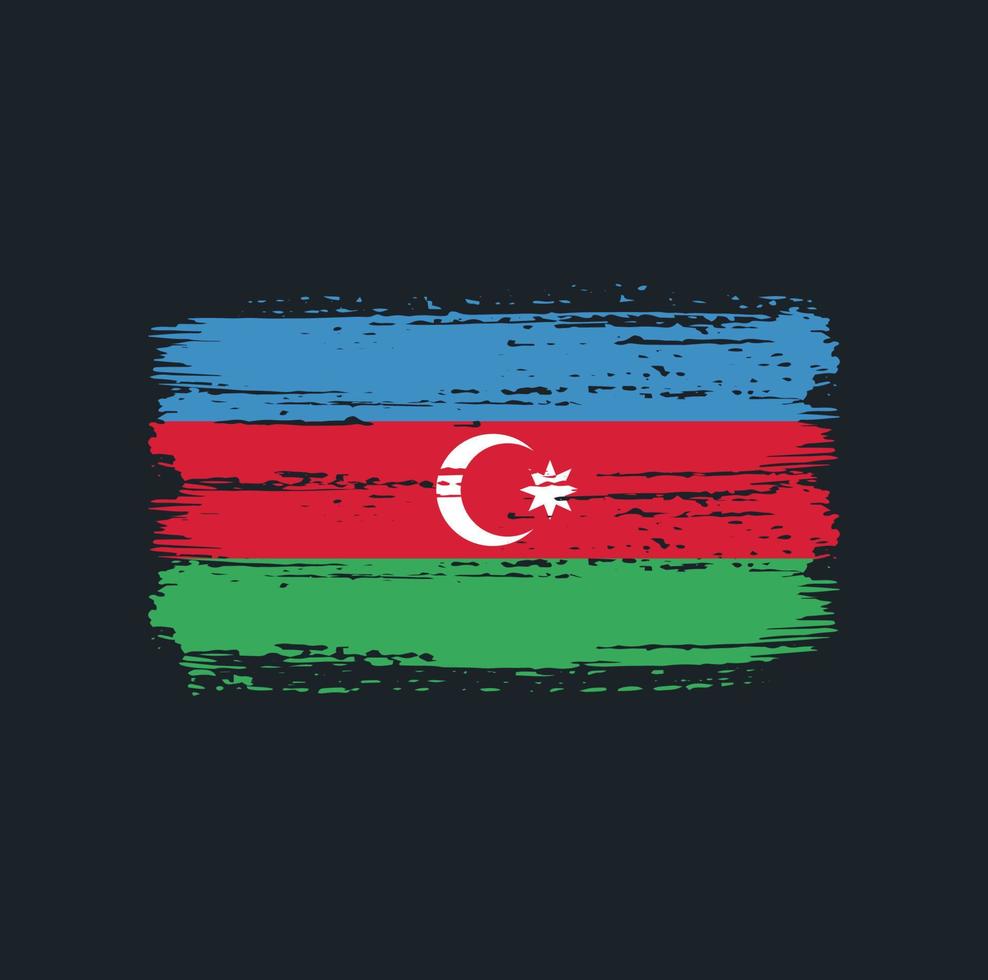 trazos de pincel de bandera de azerbaiyán. bandera nacional vector