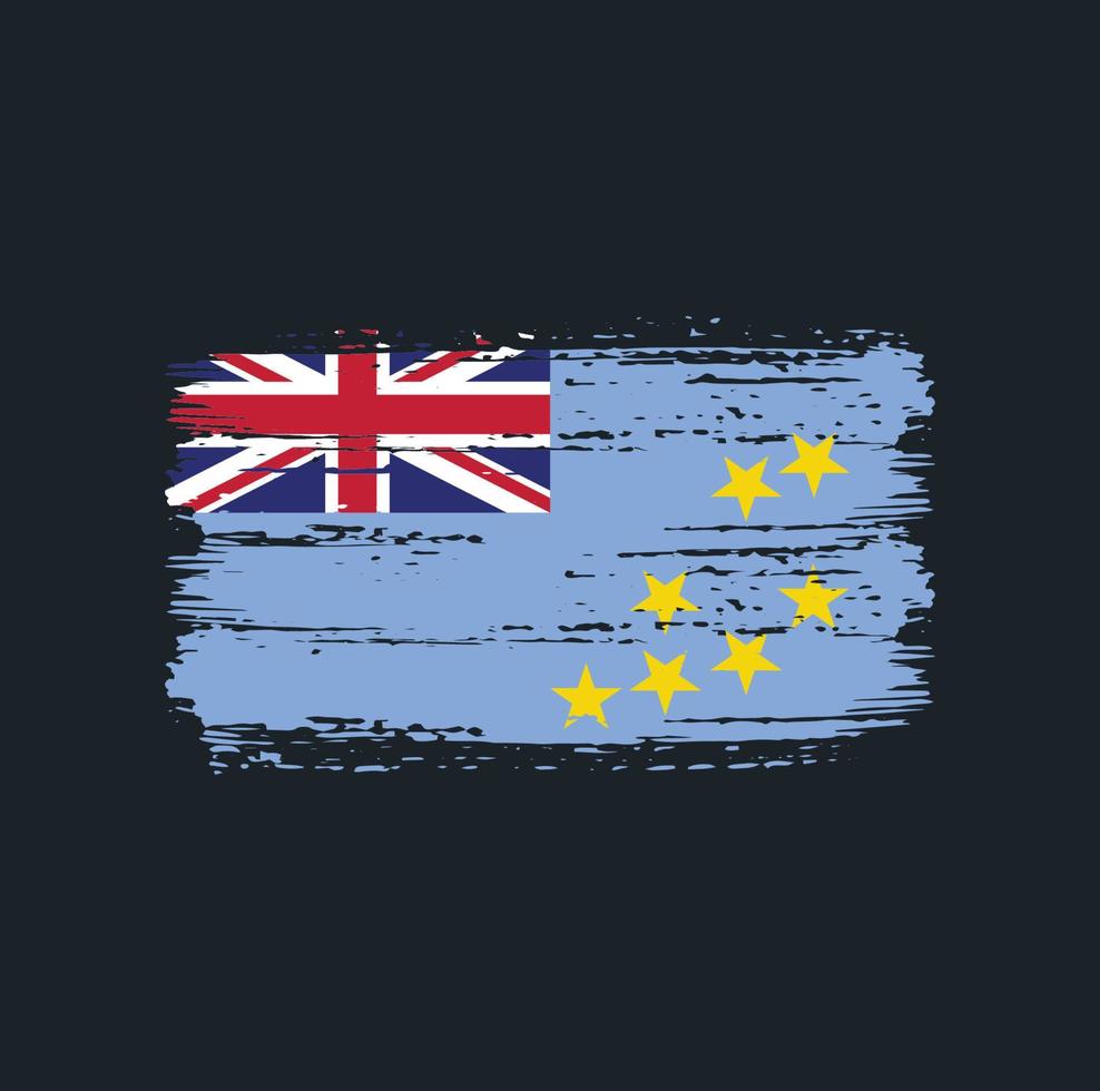 trazos de pincel de la bandera de tuvalu. bandera nacional vector