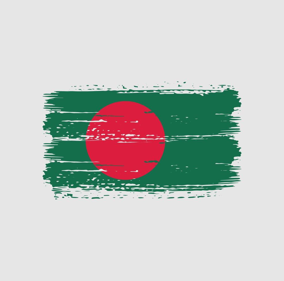 Bangladesh Flag Brush Strokes. National Flag vector