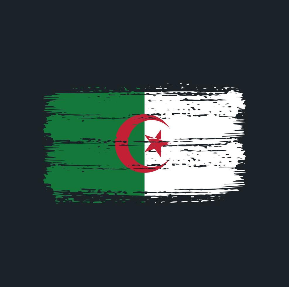 Algeria Flag Brush Strokes. National Flag vector