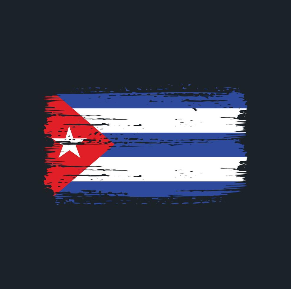 trazos de pincel de la bandera de cuba. bandera nacional vector
