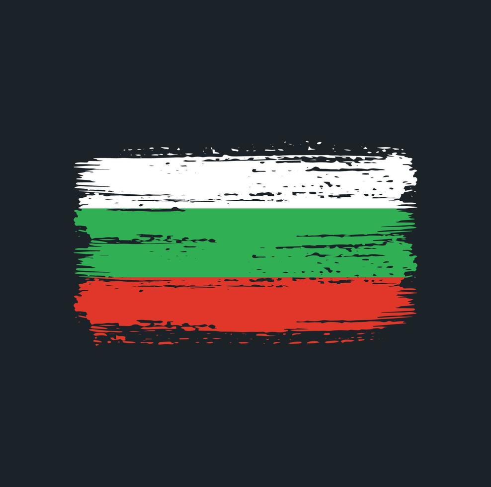 trazos de pincel de bandera de bulgaria. bandera nacional vector