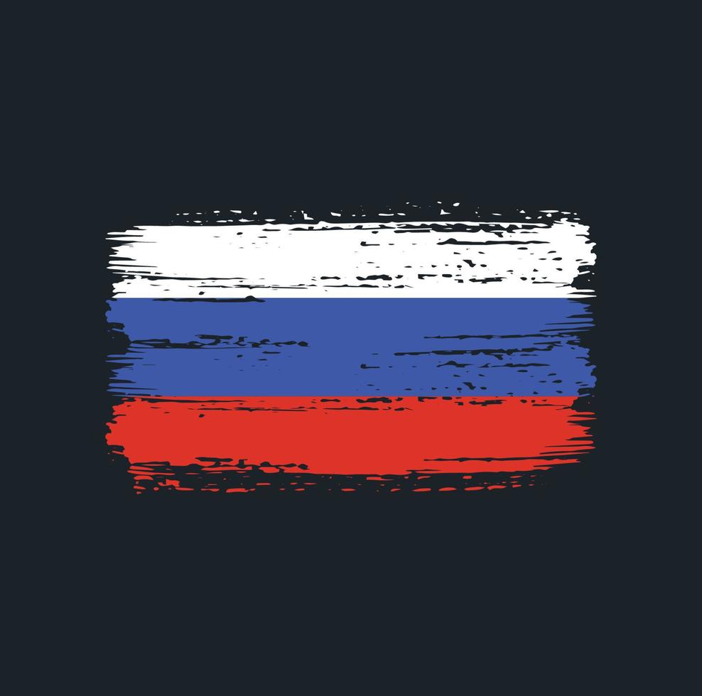 trazos de pincel de la bandera de rusia. bandera nacional vector