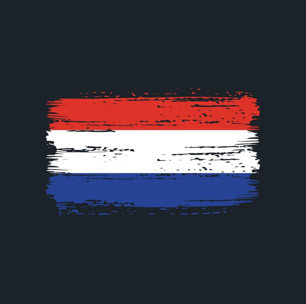 Netherlands Flag Brush Strokes. National Flag vector