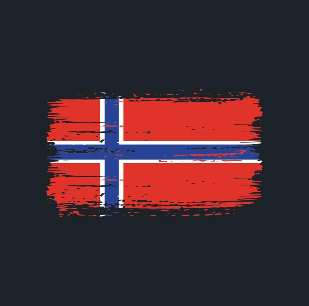 Norway Flag Brush Strokes. National Flag vector